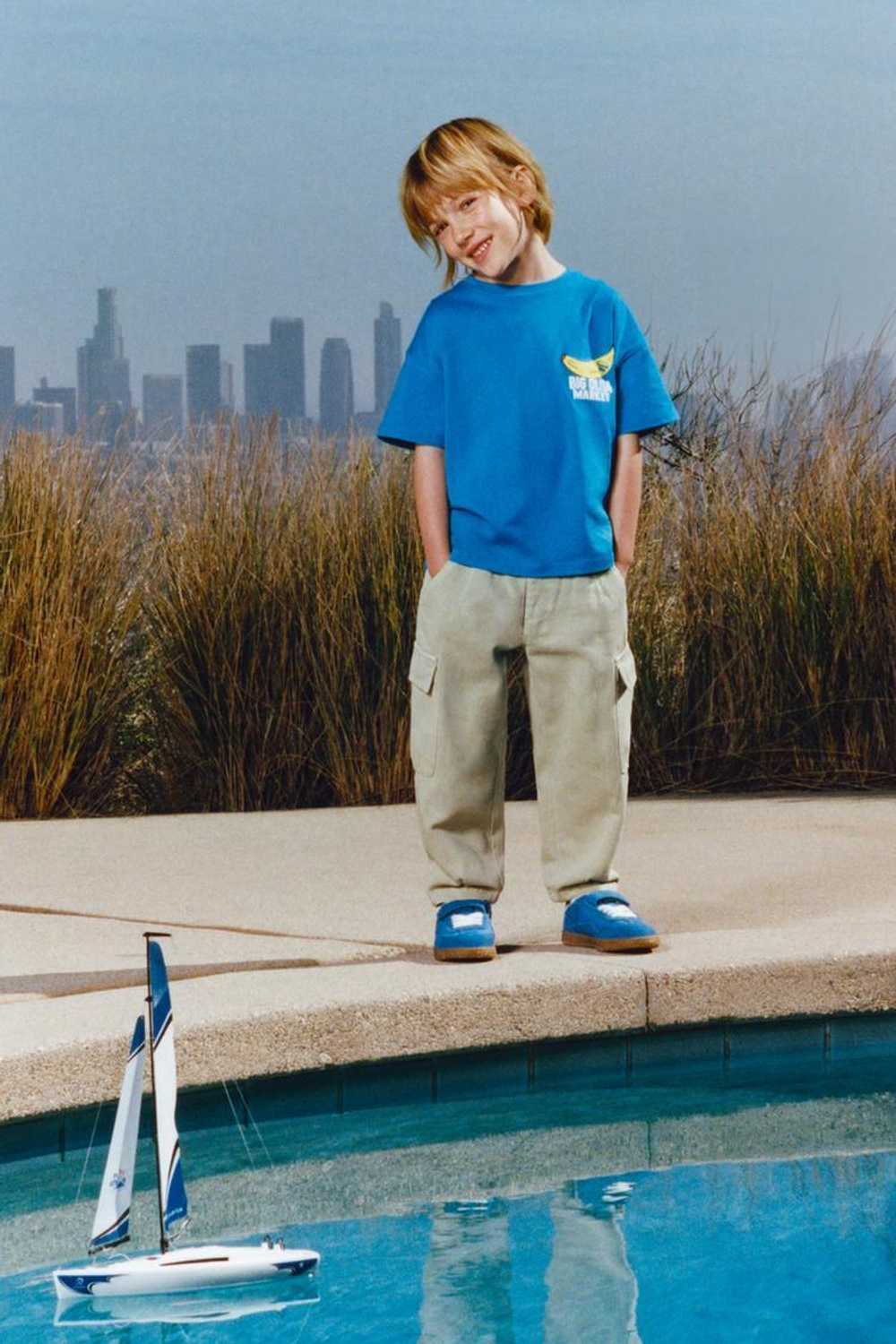 ZARA БРЮКИ-КАРГО ИЗ ТВИЛА, СВЕТЛЫЙ ХАКИ