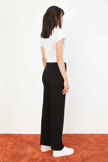 Qadın üçün beli rezinli, trapes şalvar Qara 10051020