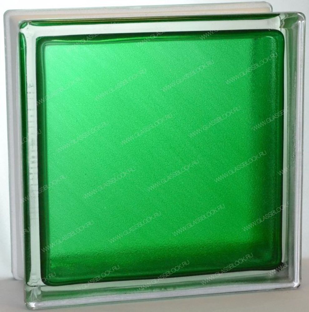 Купить Стеклоблок изумруд арктик окрашенный изнутри  Vitrablok 19x19x8