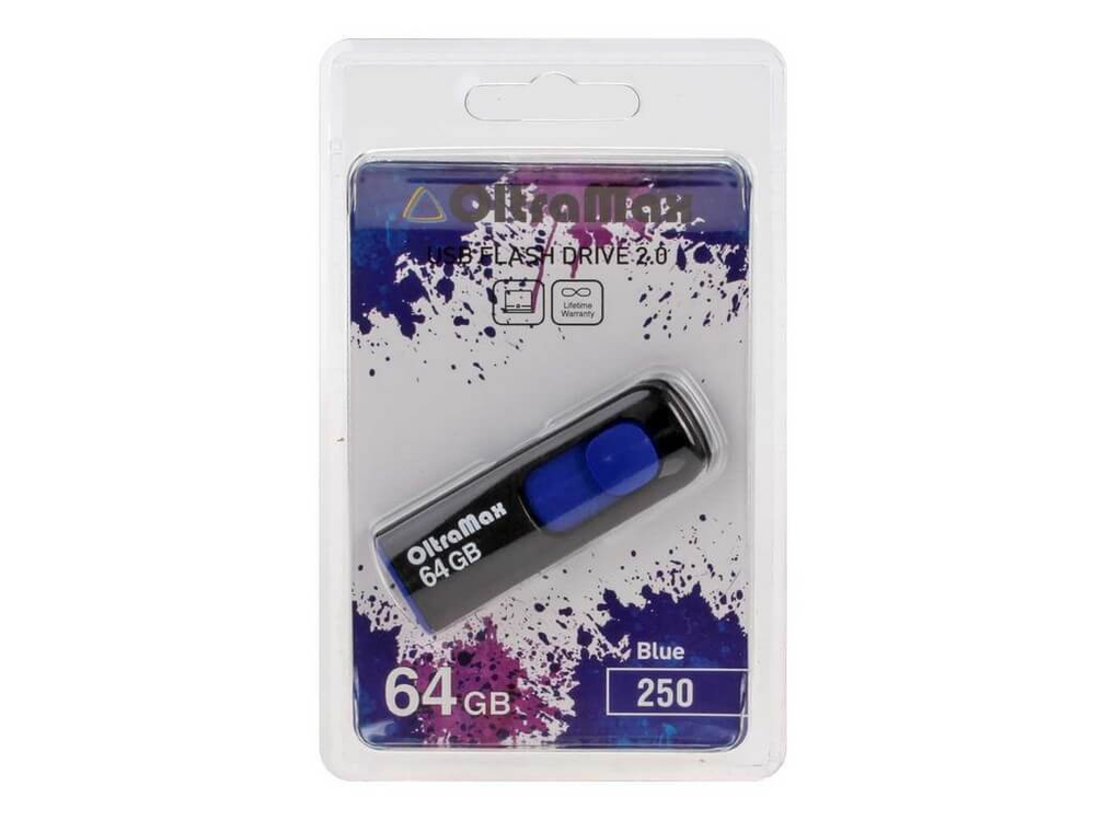 USB Флешка 64GB OltraMax 250, USB 2.0, синяя