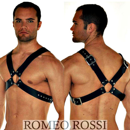 Мужская сбруя (портупея) черная Romeo Rossi 9035-2