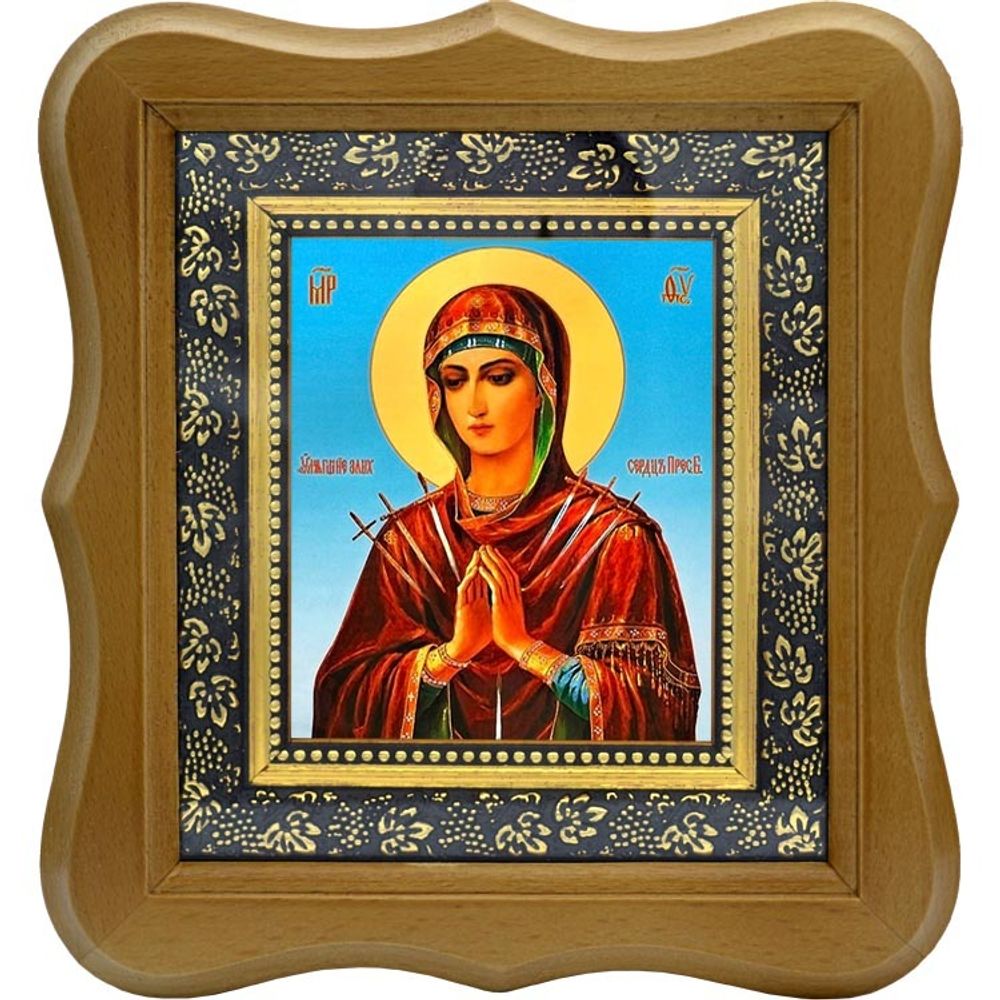 Умягчение злых сердец. Икона божьей матери на холсте.