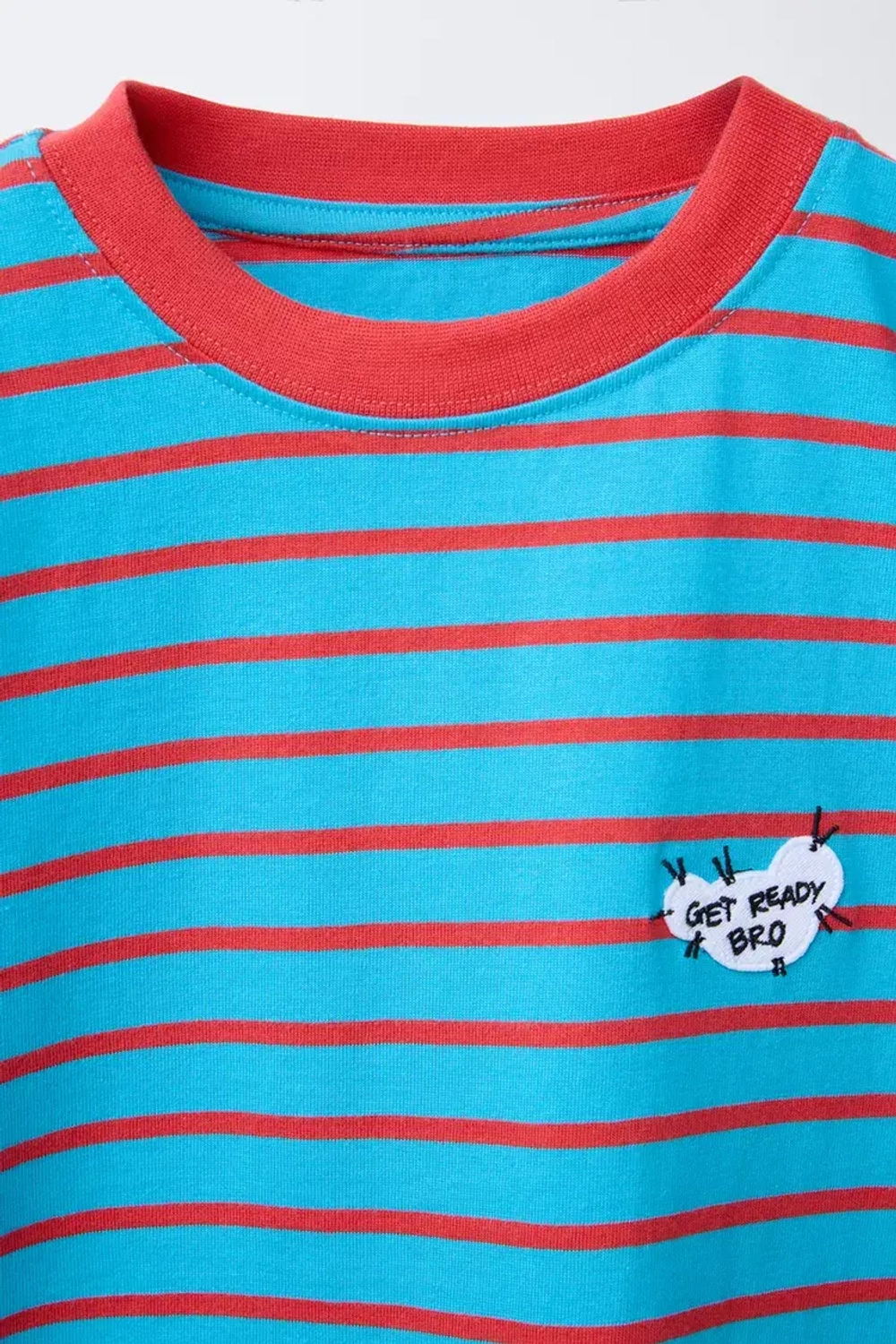 ZARA ФУТБОЛКА В ПОЛОСКУ С ВЫШИВКОЙ, ПОЛОСКИ