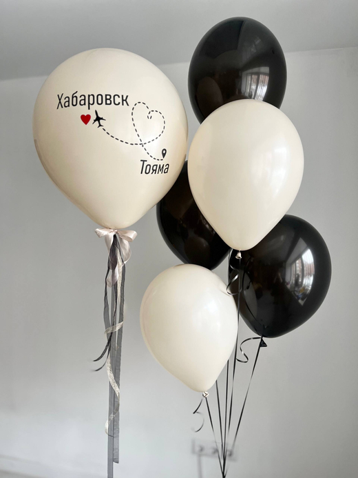 Воздушные шары полет песок/черный №4369