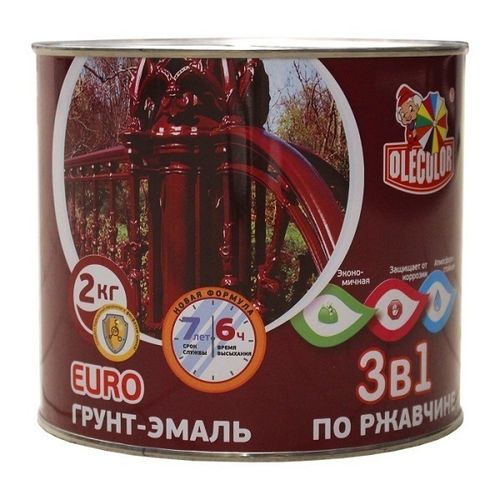 Грунт-эмаль по ржавчине серебро Olecolor 2 кг