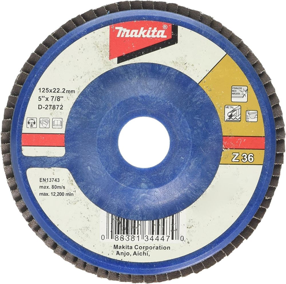 Упаковка лепестковых шлифовальных дисков Makita D-27872, Z36, 125 мм, 10шт