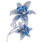 Брошь Fiore Luna ДУЭТ Zircon XR08553P BL/S