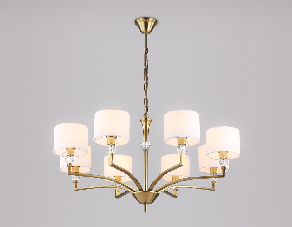 Светильник подвесной LH71133/8 BS/WH латунь/белый E14/8 max 40W D840*880