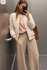 Бомбер женский демисезонный "HN-4" молочный