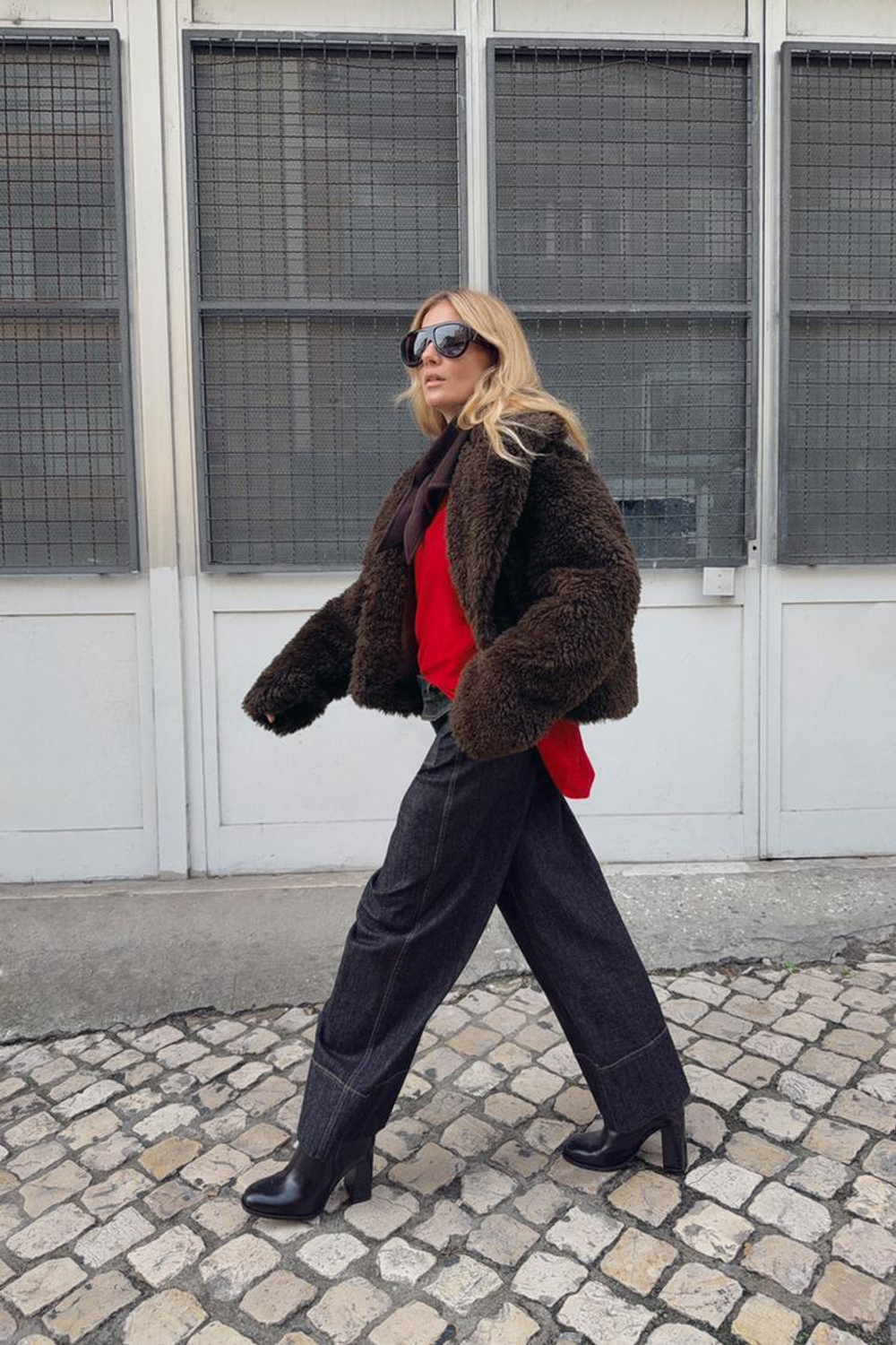 ZARA ШЕРСТЯНОЙ СВИТЕР СВОБОДНОГО КРОЯ, КРАСНЫЙ