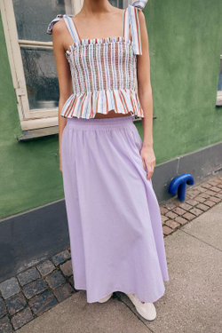 ZARA ЮБКА-НАКИДКА МИДИ, ЦВЕТ МАЛЬВЫ