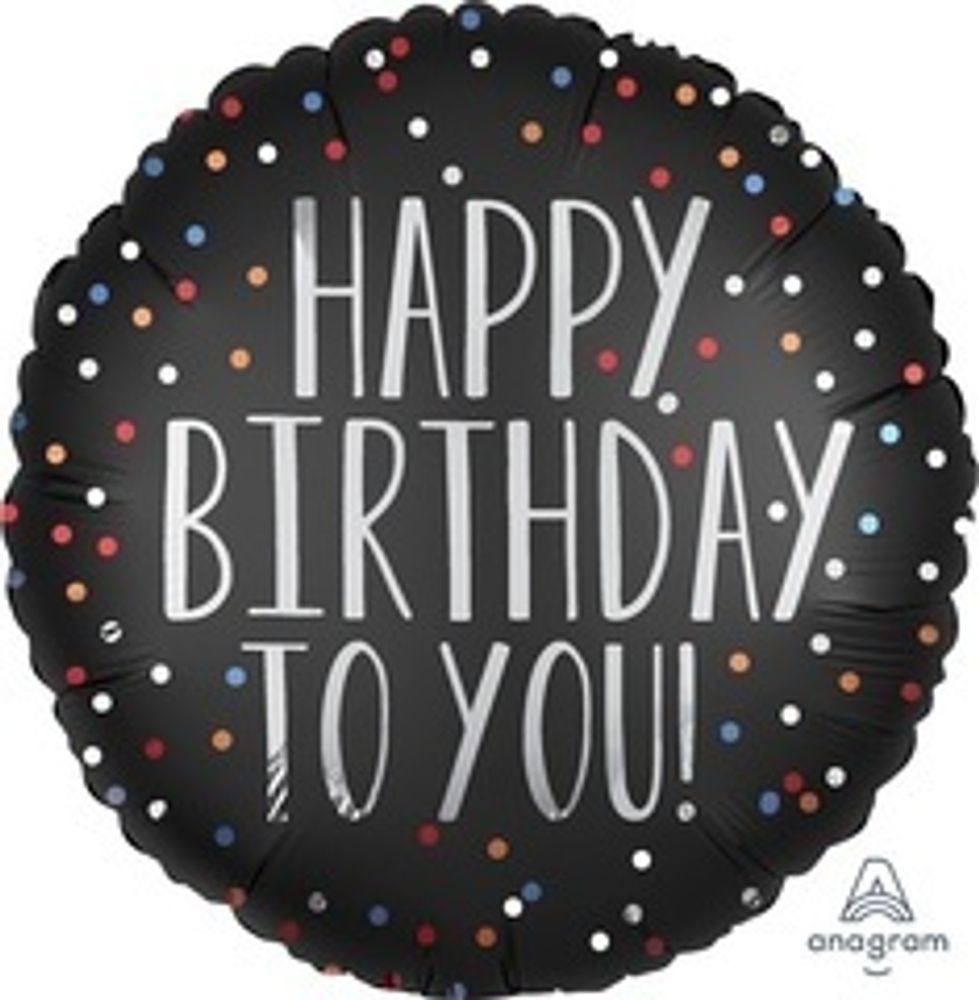 A 18&quot; Круг Happy Birthday to you Конфетти Сатин