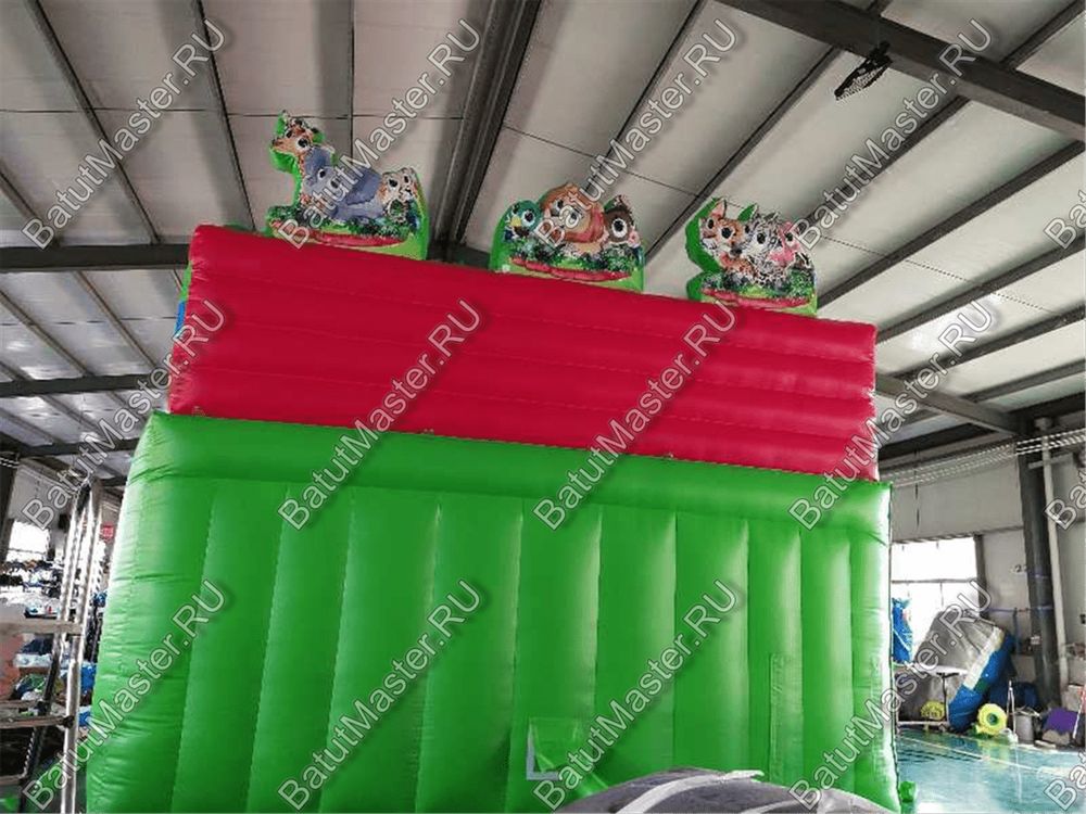 Коммерческий надувной батут "Дружная компания с окнами", 8*6*5,5 m