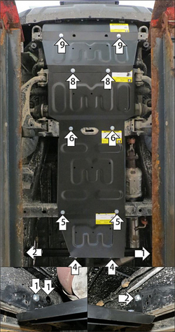 Усиленная защита радиатора, картера двигателя, КПП, раздаточной коробки (2 мм, сталь) для Changan Hunter Plus 2023- Motodor.77209