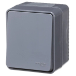 ATLASDESIGN PROFI IP54 О/У 1-клавишный ВЫКЛЮЧАТЕЛЬ КНОПОЧНЫЙ, сх.1, 10А, АНТРАЦИТ