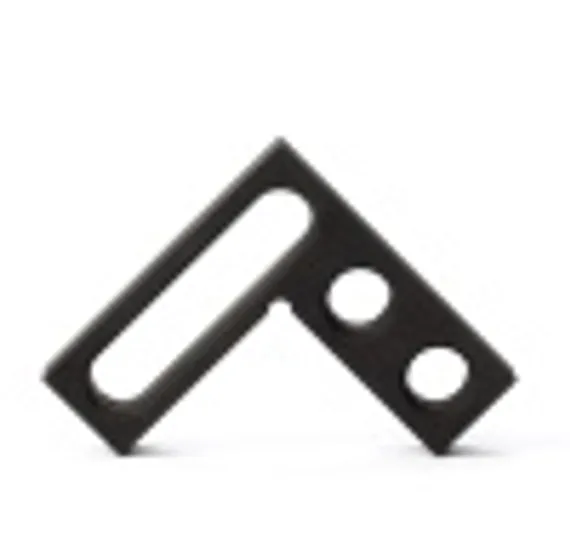 Плоский угол 1 паз+2 отв 80х80 мм D16, Слот-Стол