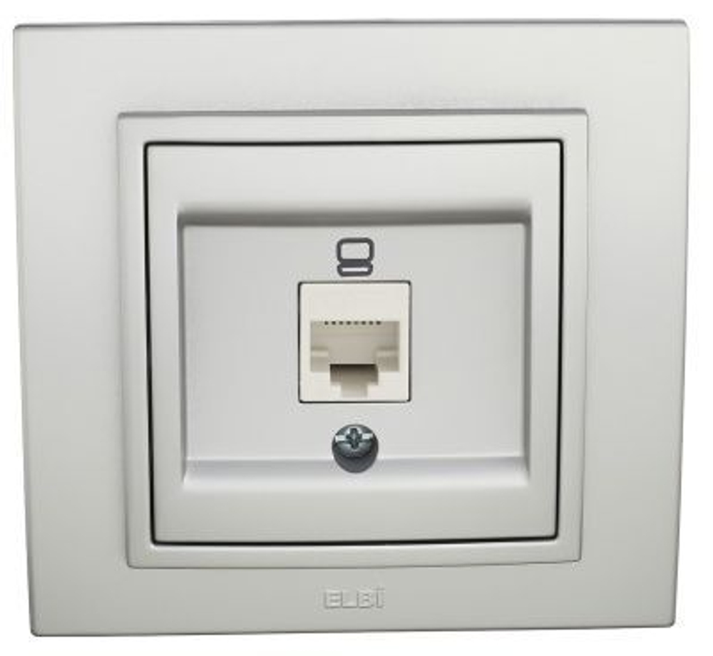 Розетка компьютерная САТ6 Zena EL-BI цвет серебро 500-011000-247 - 1 шт