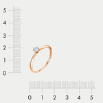 Помолвочное кольцо женское из розового золота 585 пробы с фианитами (арт. 1101508)