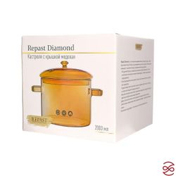 Кастрюля с крышкой Repast Diamond 2 л медовая