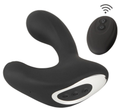 Черная анальная вибропробка с функцией расширения RC Butt Plug with 3 functions