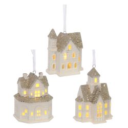 GAEM Украшение новогоднее "Домик" с подсветкой (LR44x2), L7 W5 H10 см, 3в.