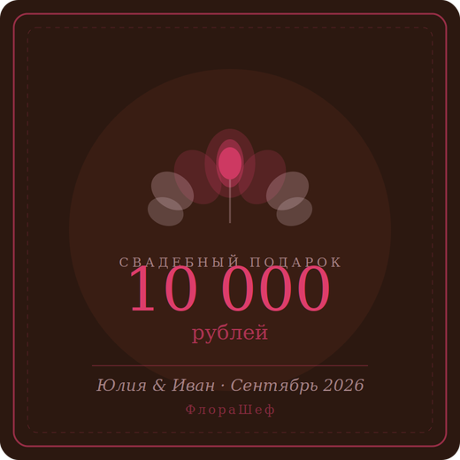 Сертификат для Юлия и Иван на 10000₽