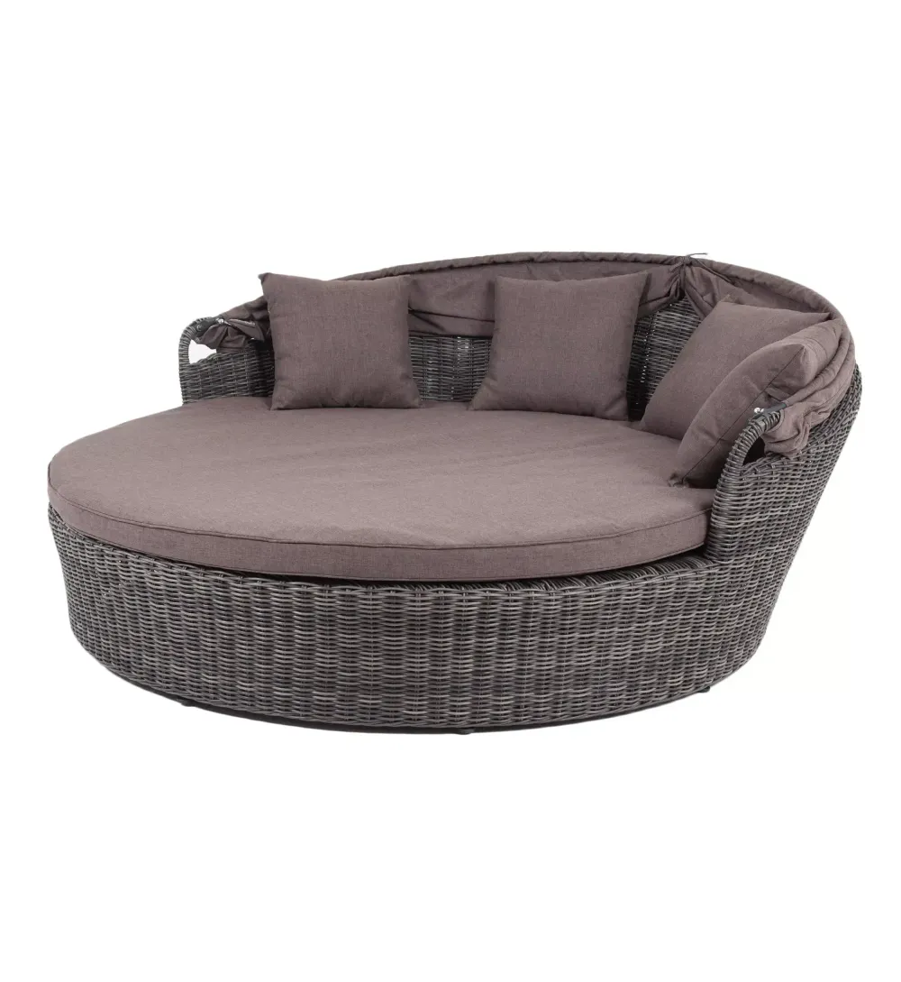 "Стильяно" плетеная кровать круглая, цвет графит