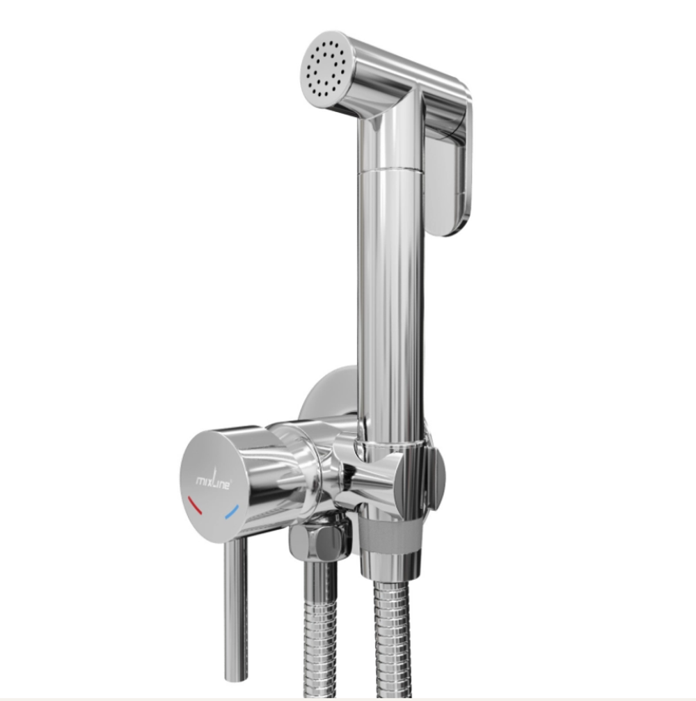 Смеситель с гигиенической лейкой 25k MIXLINE ML31-081 "Ray" встраиваемый