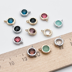 Подвеска Круг, цвет серебро (родий)+черный, размер 9*7,5 мм, цена за 1 шт