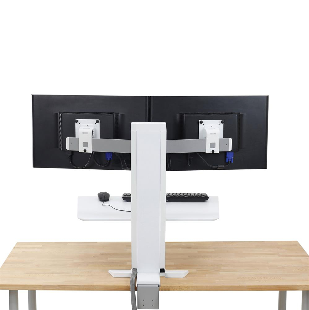 Рабочее место Ergotron WorkFit-SR для 2 мониторов, Сидя-Стоя (33-407-062 / 33-407-085), Белый
