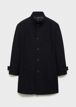 Пальто из шерсти с воротником-стойкой