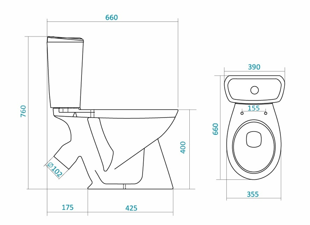 Унитаз компакт Santek Бриз 1.WH30.2.138 из каталога Унитазы