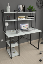 Стол письменный с настольной полкой 120х60 - белый