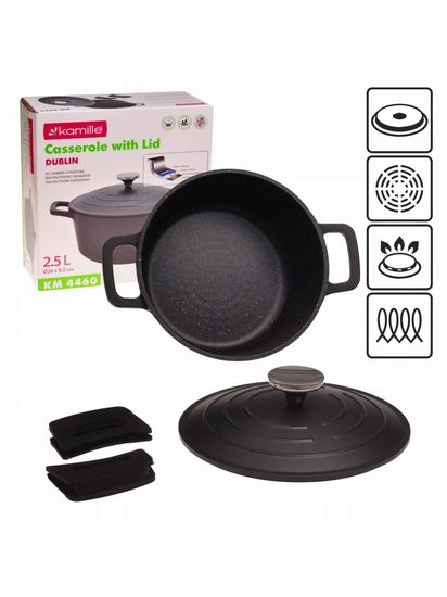 Кастрюля 2,5 л. Kamille KM 4460 серия DUBLIN из литого алюминия с антипригарным покрытием с крышкой