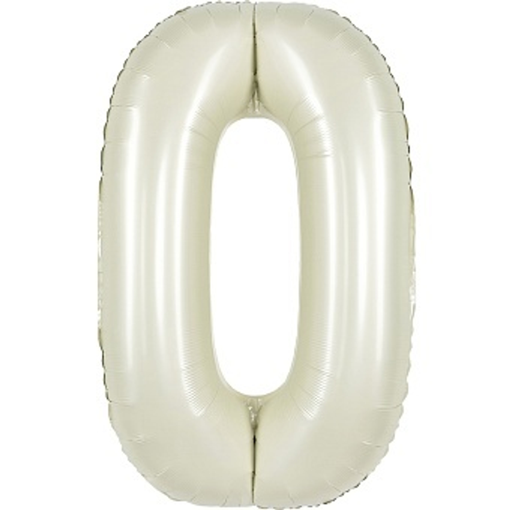 К Цифра 0 Белый песок Сатин (40''/102 см)