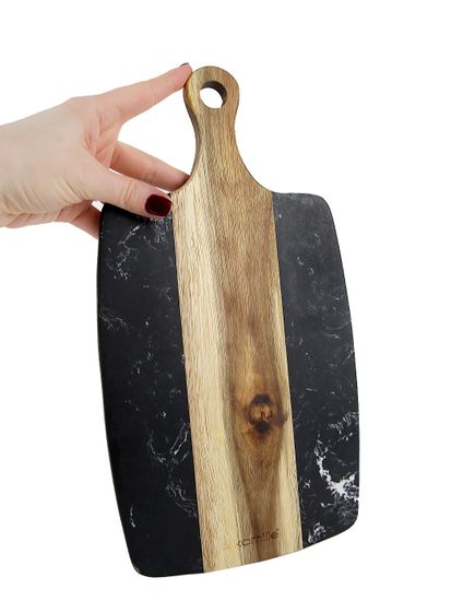 Доска сервировочная из акации и мрамора Kamille KM 10082 (35х18х1,3 см.)