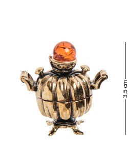 Народные промыслы AM-3231 Фигурка «Самовар Тыковка» (латунь, янтарь)