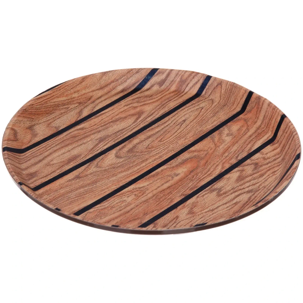 Поднос пластиковый «WOOD» 27,5см черная полоса