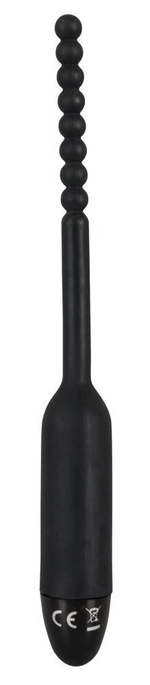 Чёрный вибростимулятор для уретры Silikon Dilator - 19 см. (Цвет: черный)