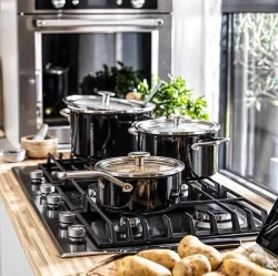 KitchenAid Эмалированная кастрюля 16 см 1,3 л с крышкой Оникс черный