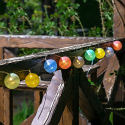 USL-S-139-PM2000 COTTON BALLS Садовая гирлянда на солнечной батарее Клубки. 10 светодиодов. Теплый белый свет. 1xАА Ni-Mh аккумулятор в-к. IP44. TM Uniel