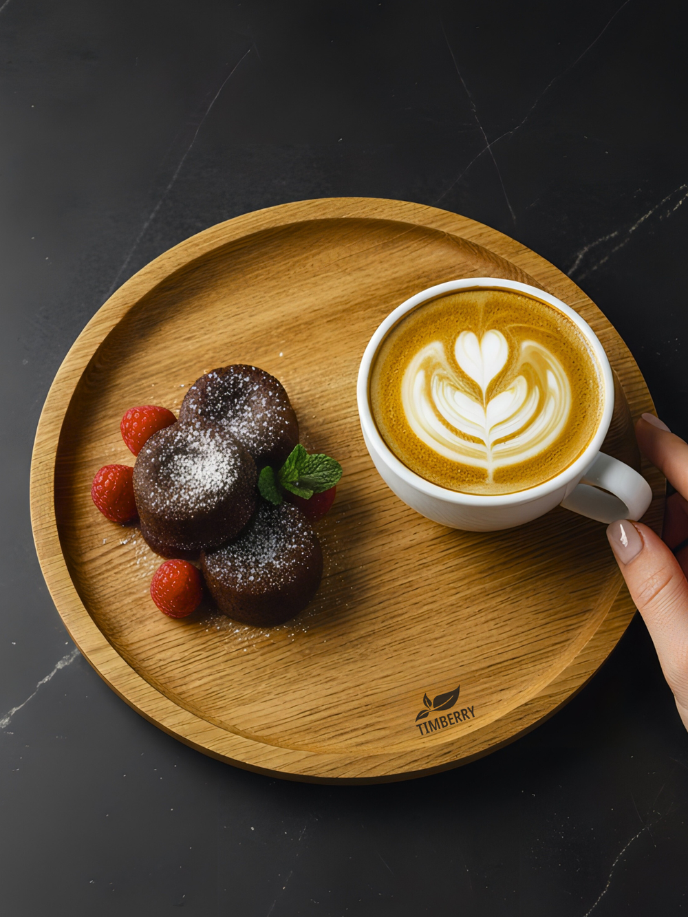 Поднос деревянный круглый 25 см