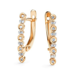 Серьги из красного золота с бриллиантами 26444-100