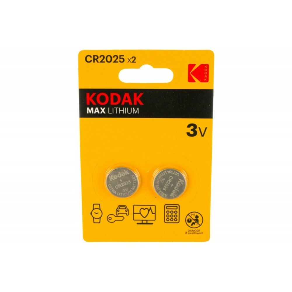 Батарейки литиевая Kodak CR2025-2BL MAX Lithium 2шт