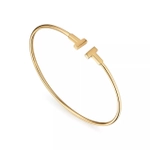 Браслет из жёлтого золота 18k 💙Tiffany, T narrow wire bracelete✨Exclusive✨Единственный в наличии