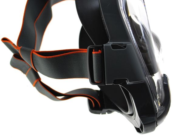 Маска полнолицевая Oceanreef ARIA QR+ для сноркелинга, с держателем камеры черный/белый