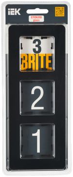 BRITE Рамка 3-местная РУ-3-2-Бр стекло черный RE IEK
