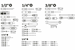 Набор инструментов STARTUL PRO Le Mans 1/4", 3/8", 1/2" 6 граней, 219 предметов PRO-219L
