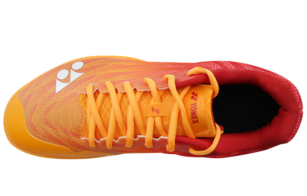 YONEX POWER CUSHION AERUS Textile, Synthetic Leather Gradient Low top Badminton Shoes Men"s Orange Red