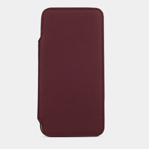 Чехол для iPhone 15 Pro Max из кожи теленка, бордового цвета